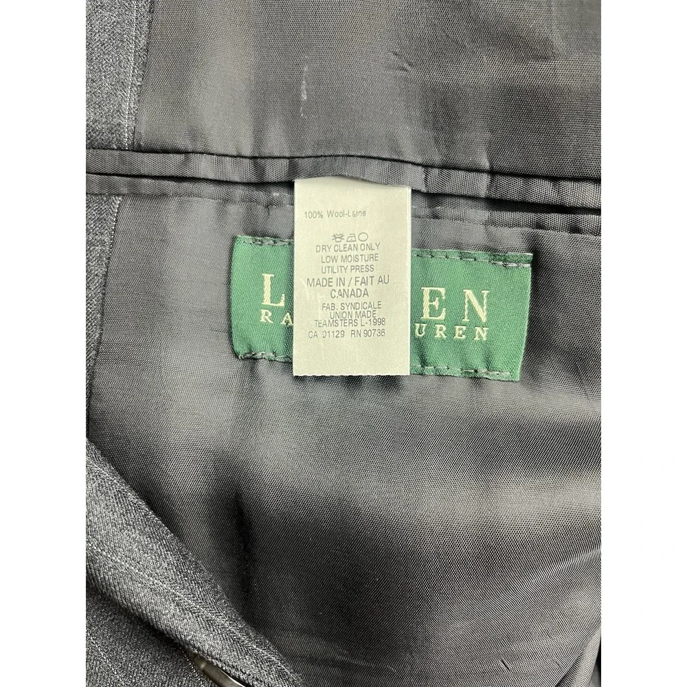 Lauren Ralph Lauren Men's Blazer 46L Charcoal Gray Chalk Stripe Sport Coat‎